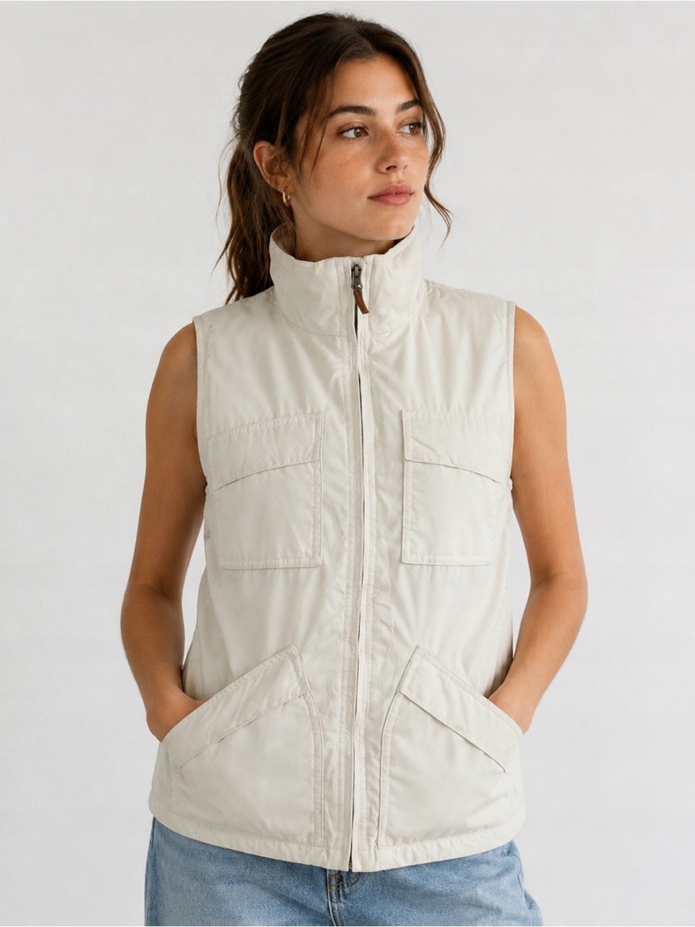 Lauren Ralph Lauren Tundra Cream Arctic Nights Down Vest Women Plus Size 2X